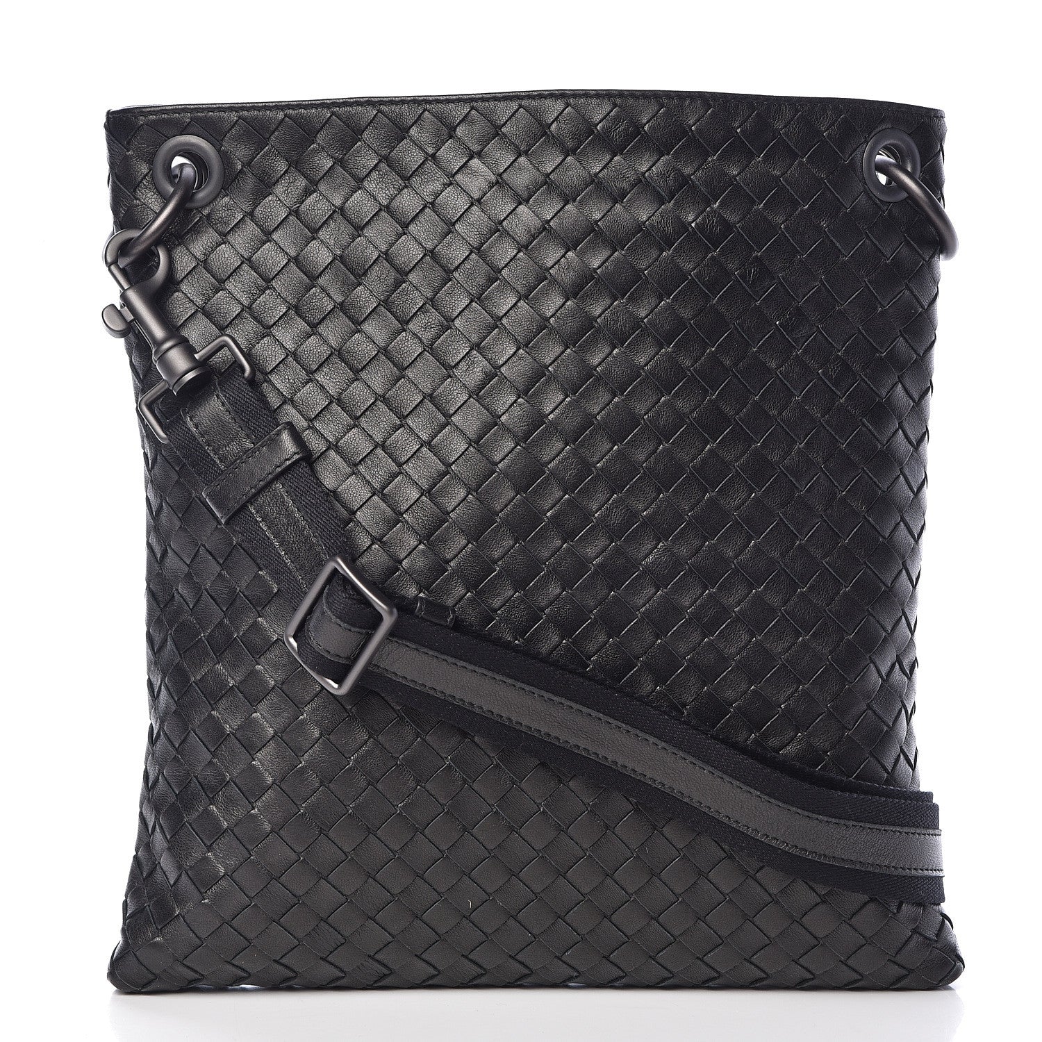 Bottega Veneta Nappa Intrecciato VN Crossbody Messenger Bag Black 1 of 11