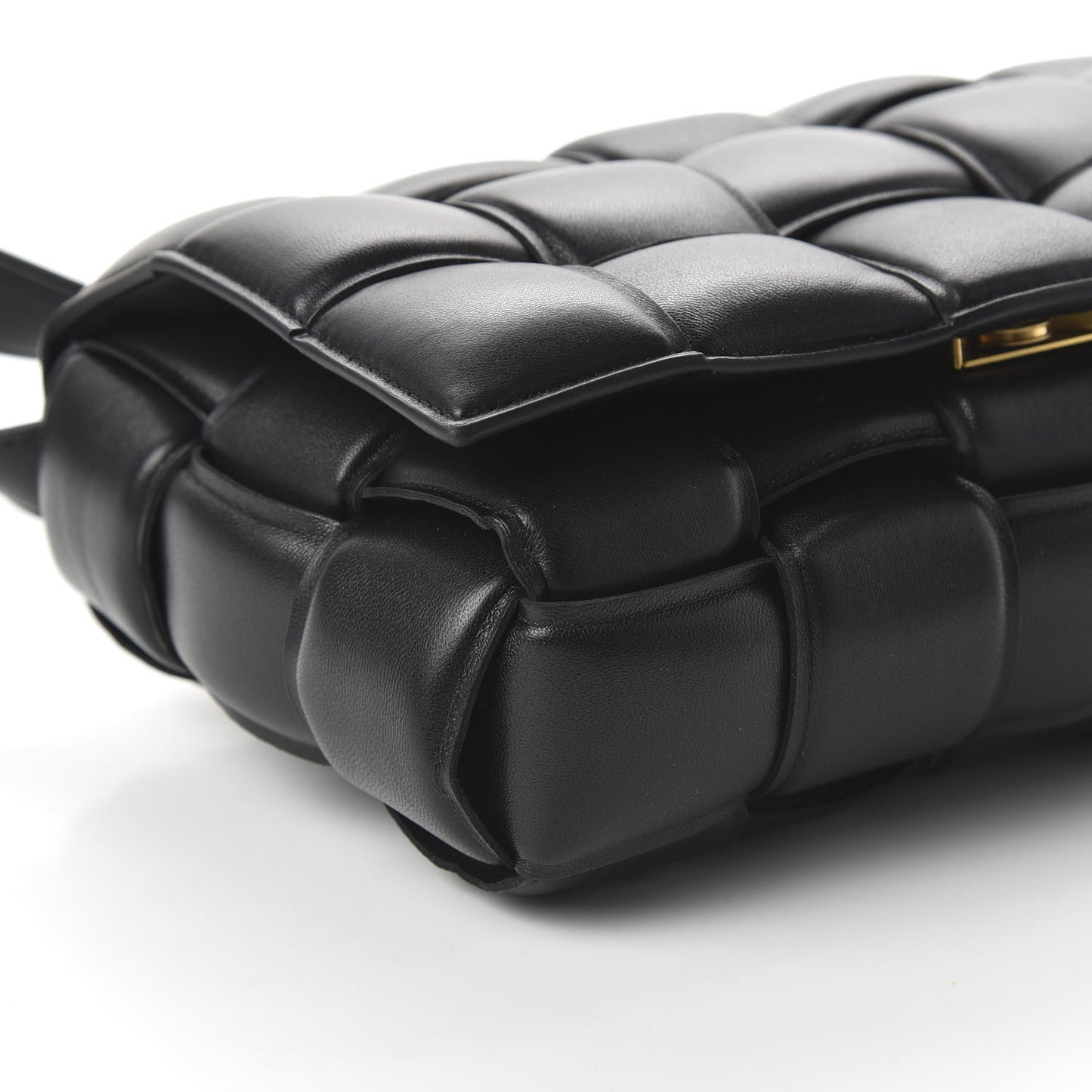 Nappa Maxi Intreccio Padded Cassette Crossbody Bag Black