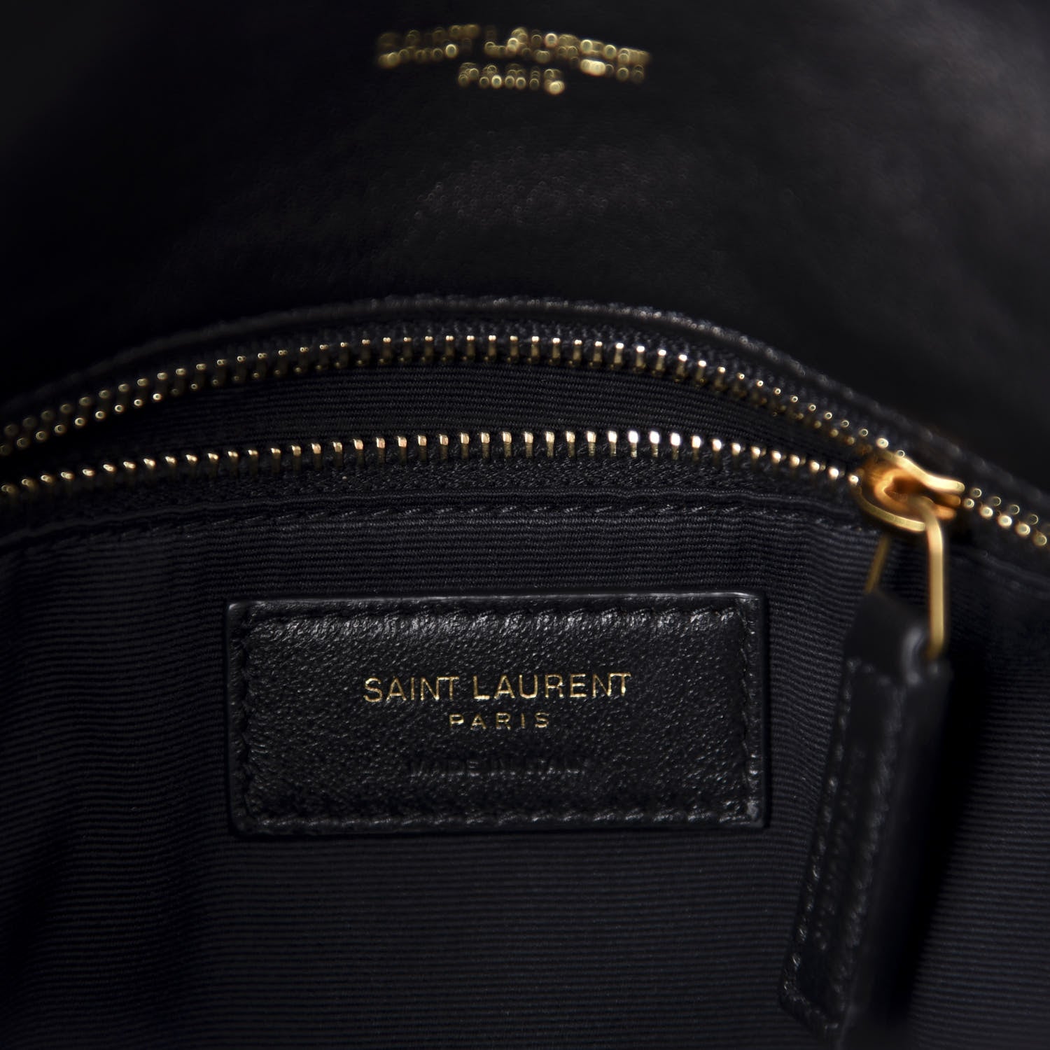 Saint Laurent Lambskin Quilted Medium Loulou Puffer Monogram Chain Satchel Black 9 of 11