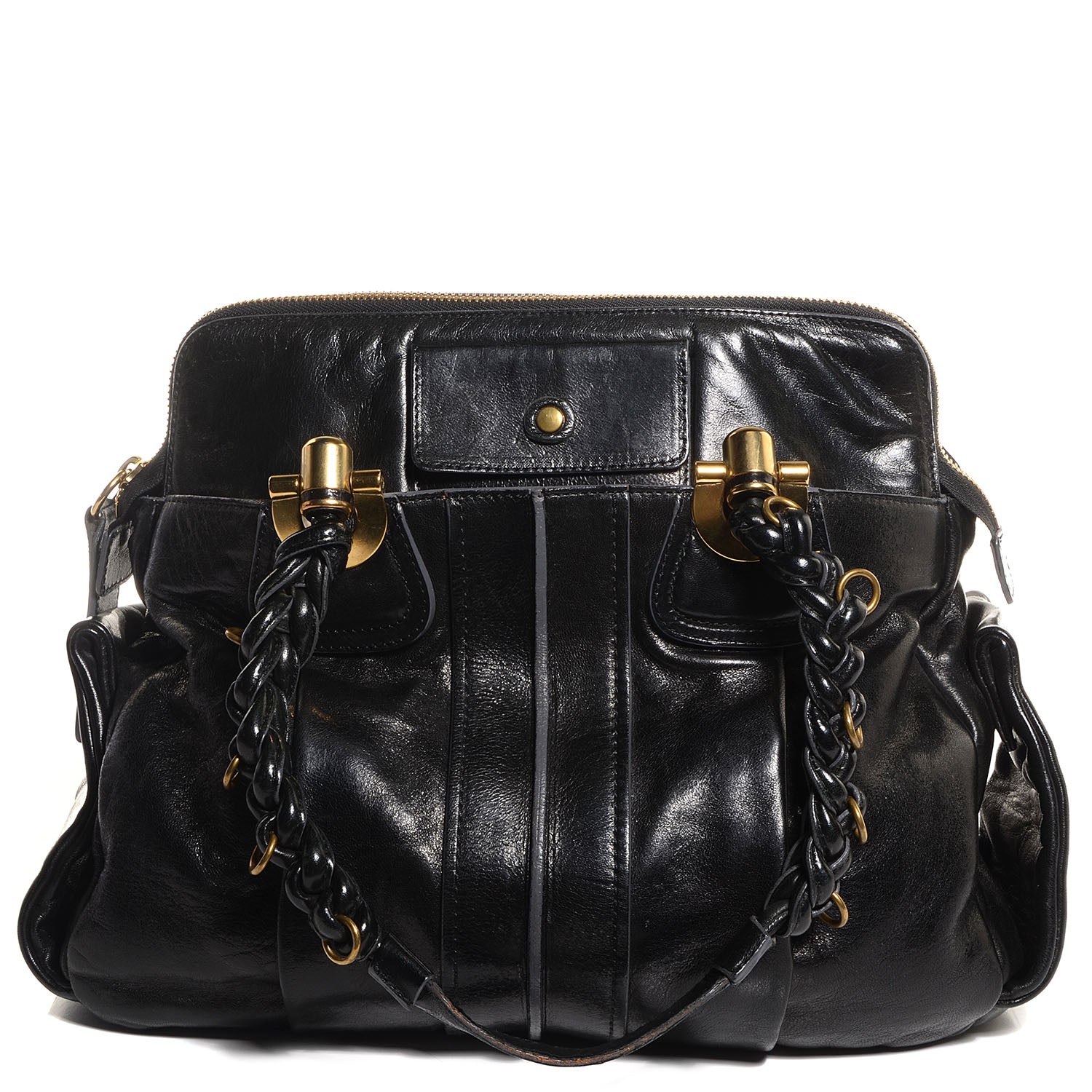 Chloe Leather Heloise Satchel Black 1 of 10