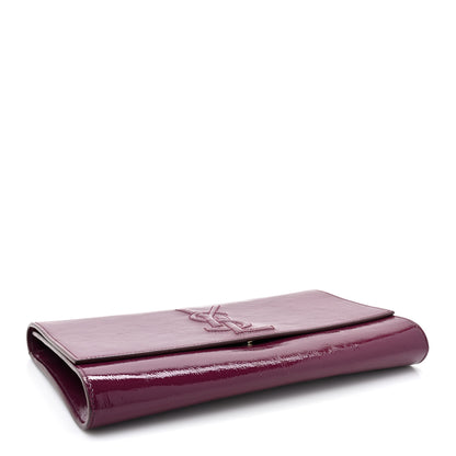 Saint Laurent Textured Patent Calfskin Large Belle De Jour Clutch Berry 4 of 13