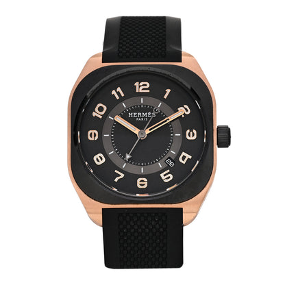 Hermes 18K Rose Gold 39mm H08 Automatic Watch Noir 1 of 5