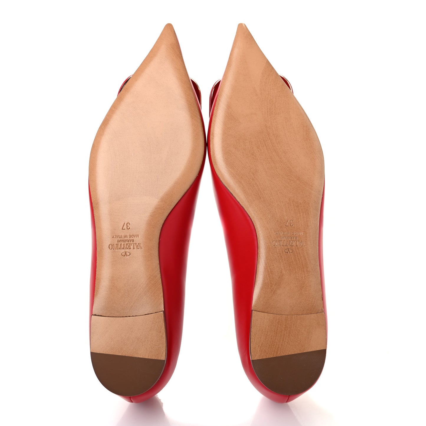 Nappa Vlogo Flats 37 Rouge Pur