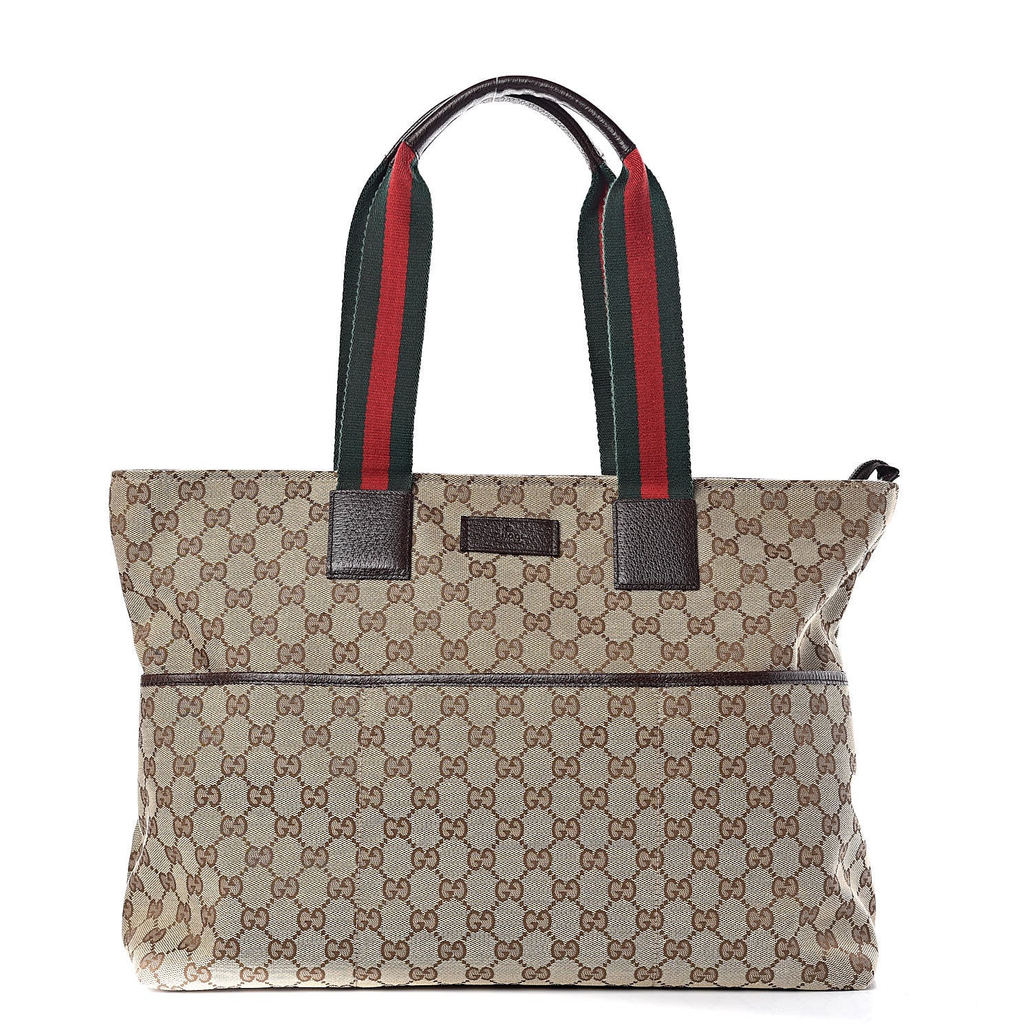 Gucci Monogram Web Large Diaper Tote Brown 1 of 14