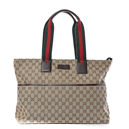 Gucci Monogram Web Large Diaper Tote Brown 1 of 14