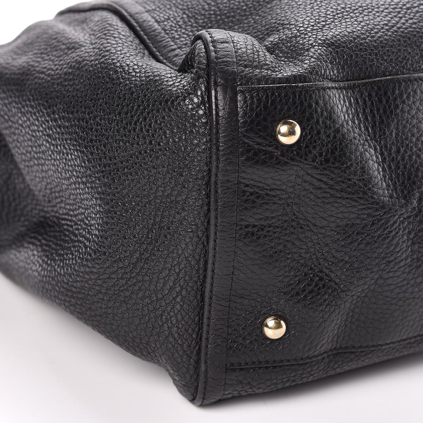 Pebbled Calfskin Large Soho Shoulder Bag Black