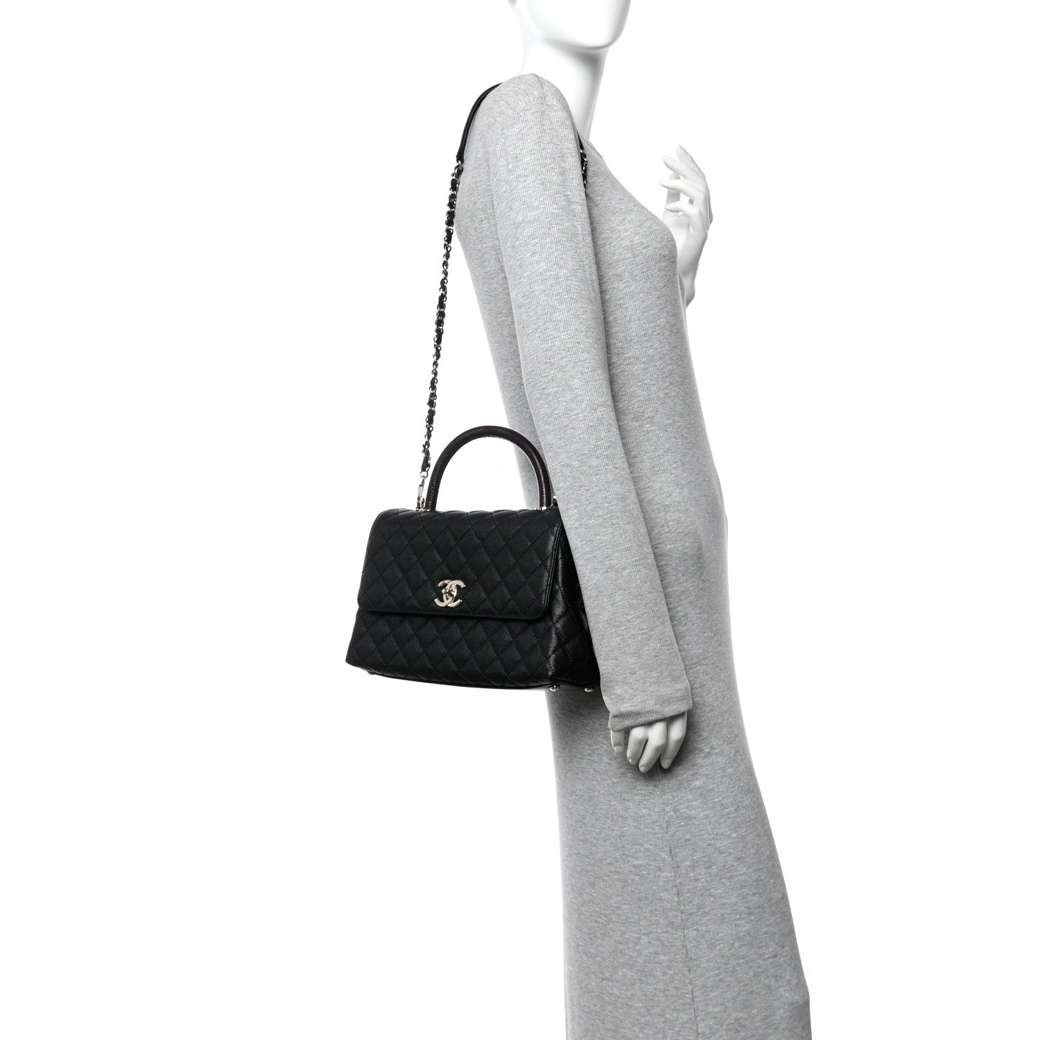 Chanel Caviar Quilted Small Coco Handle Flap Black 2 of 12