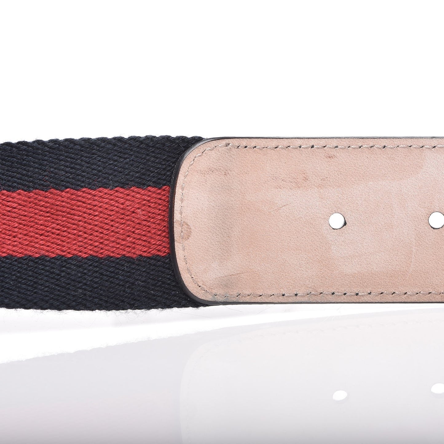Nylon Calfskin Double G Web 40mm Belt 85 34 Blue Red Black