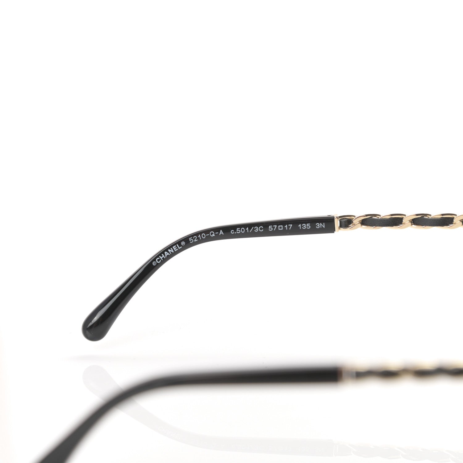 Chanel Lambskin Square Chain Sunglasses 5210-Q Black 5 of 8