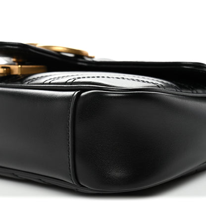 Gucci Calfskin Matelasse Mini GG Marmont Shoulder Bag Black 10 of 13