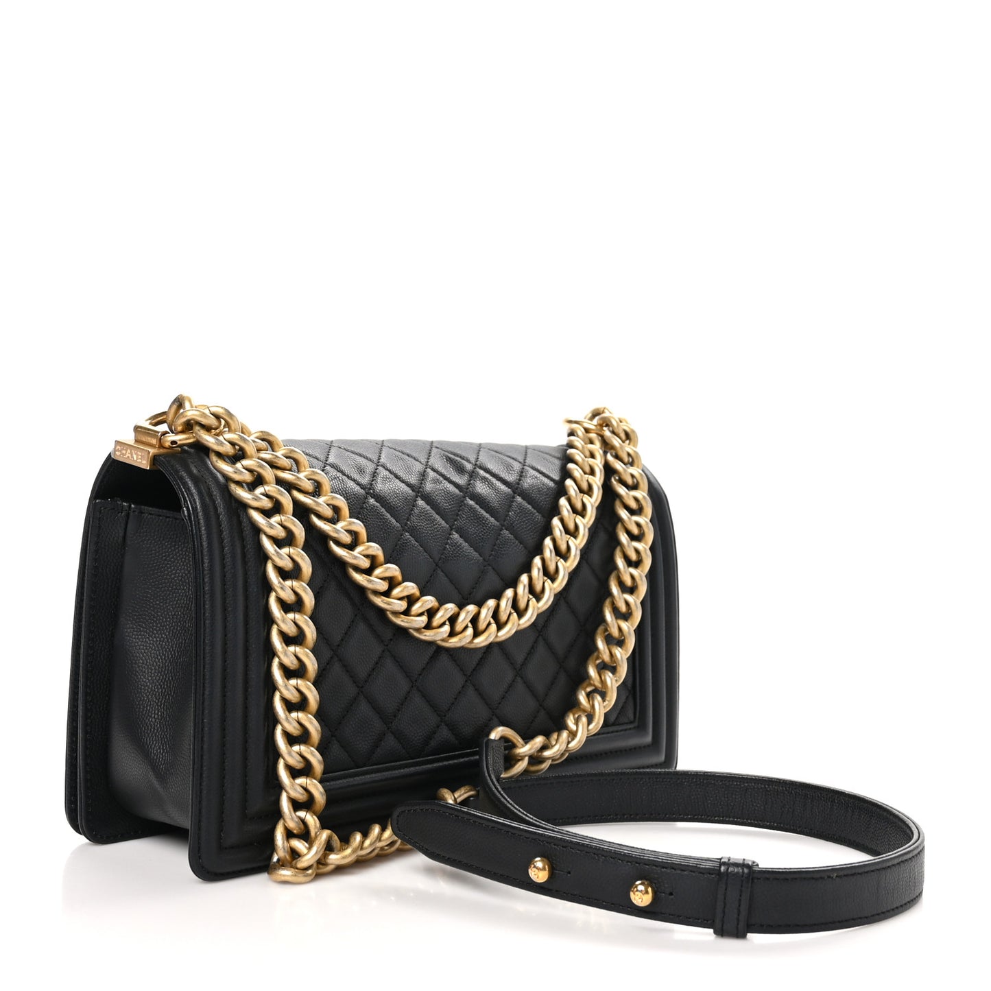 Caviar Quilted Medium Boy Flap Black