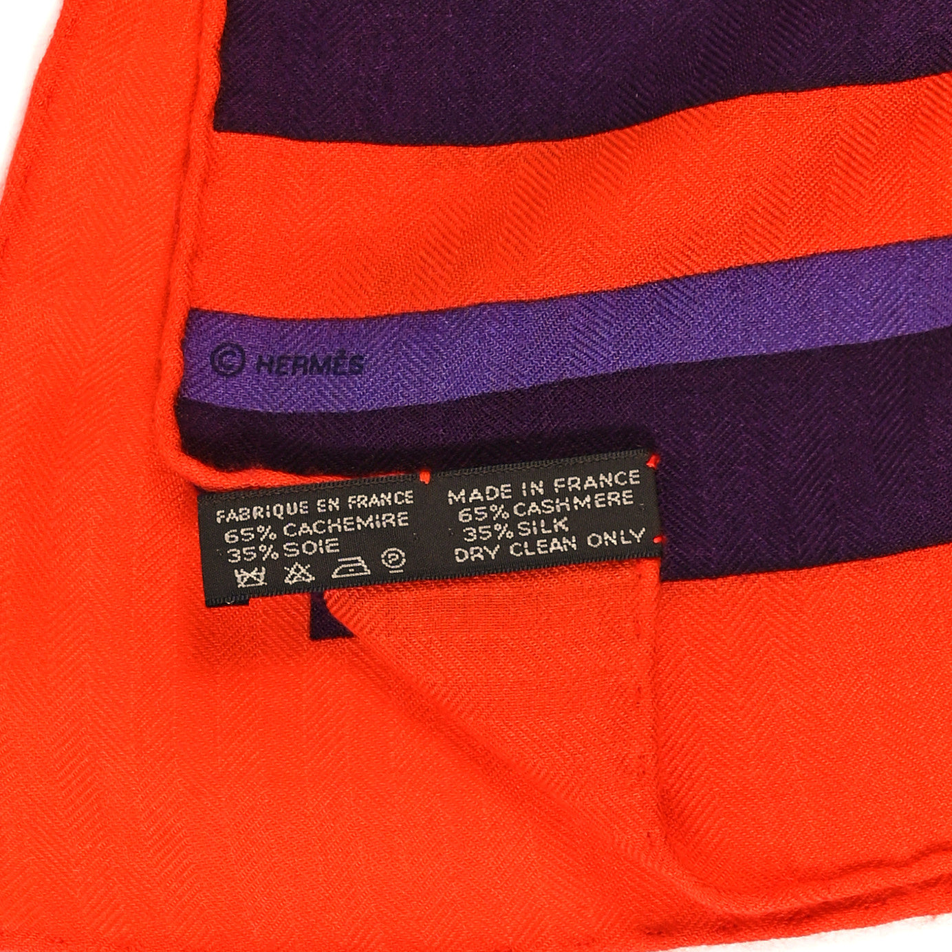 Cashmere Silk H Au Galop Shawl 140 Vermillon Violet