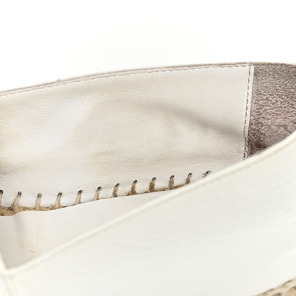Chanel Patent Calfskin Crystal CC Espadrilles 37 White Black 11 of 16
