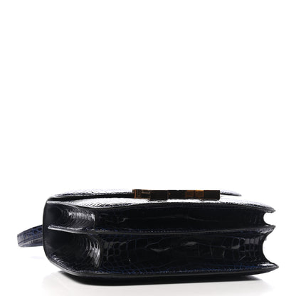 Hermes Shiny Alligator Constance 18 Bleu Saphir 4 of 9