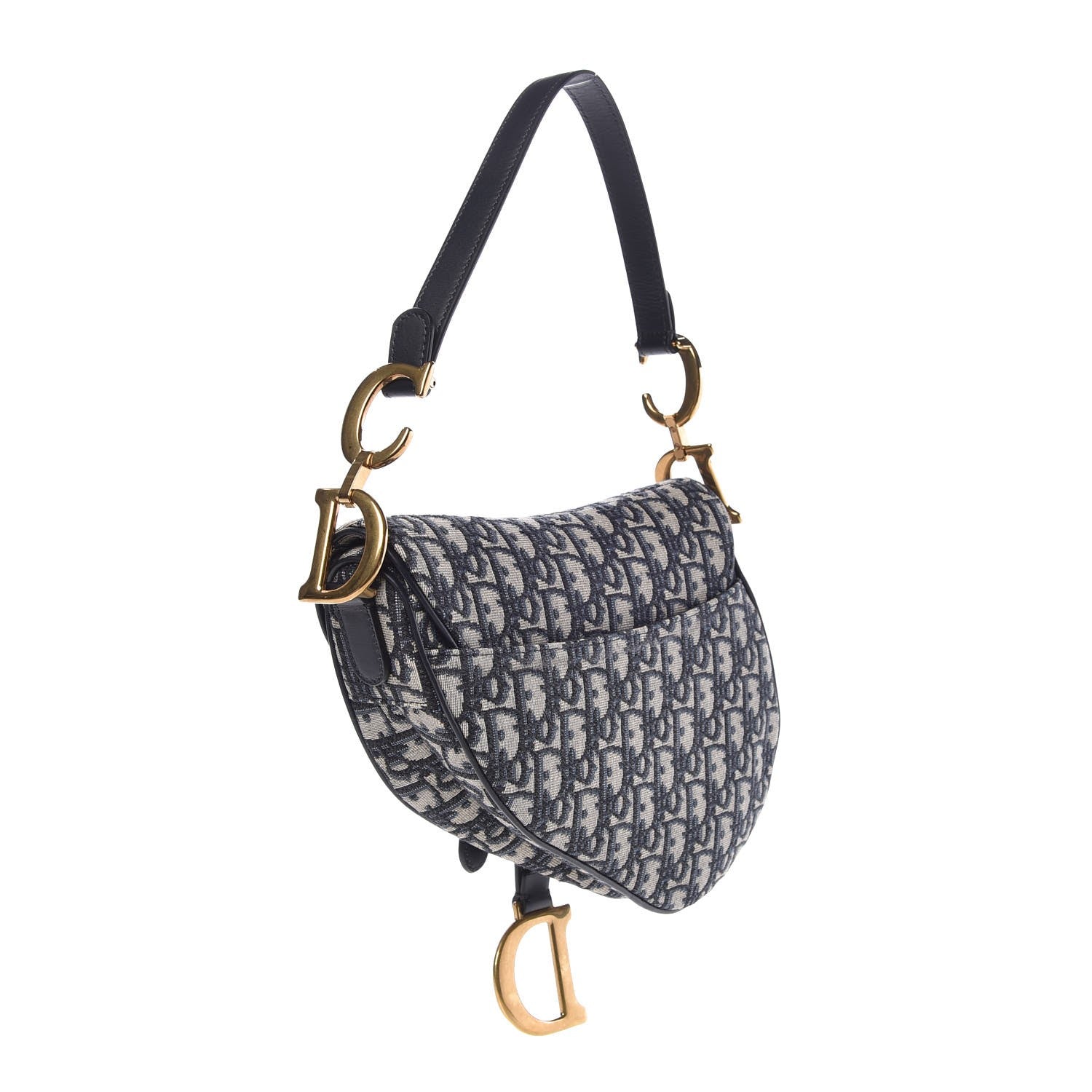 Christian Dior Oblique Saddle Bag Blue 3 of 8
