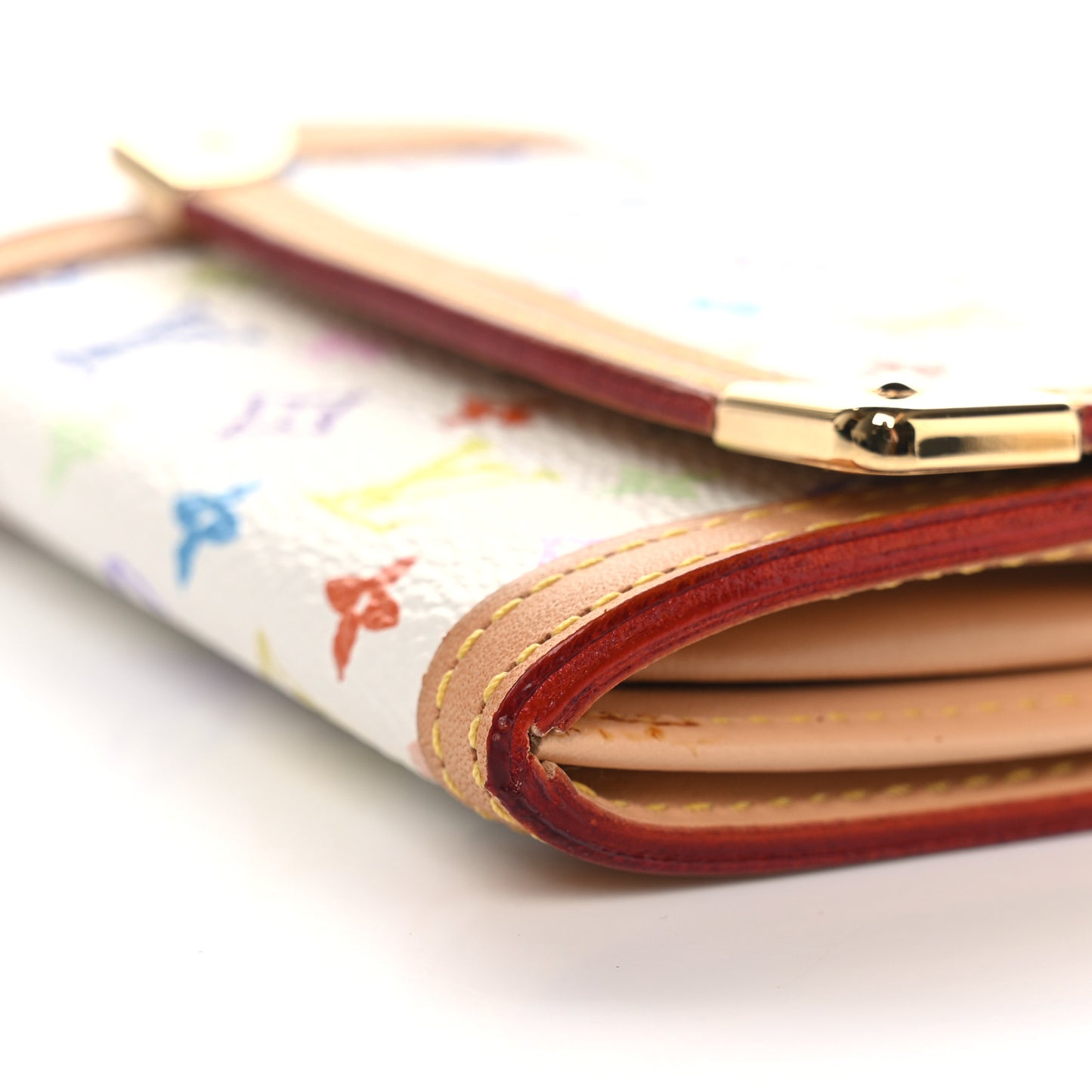 Monogram Multicolor Porte-Monnaie Plat Coin Purse White