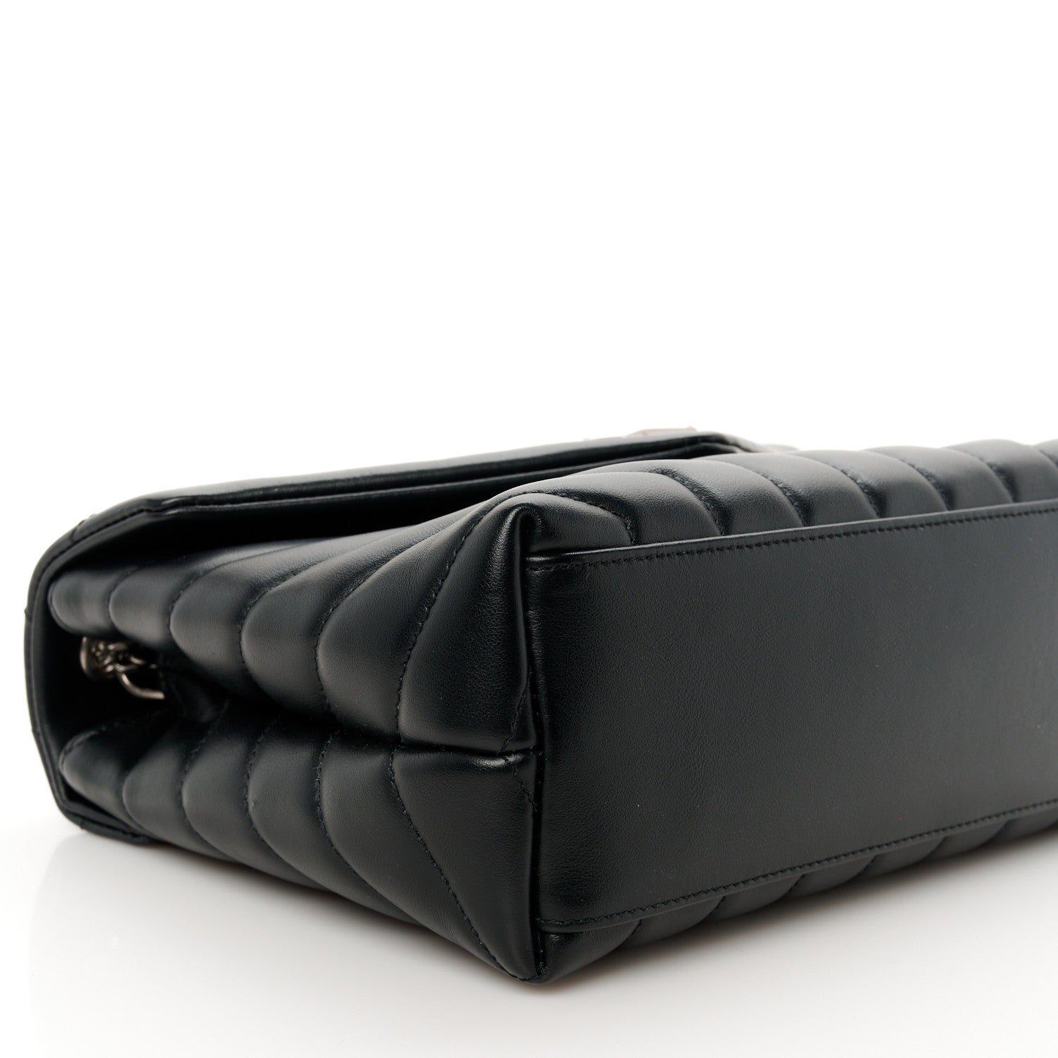 Saint Laurent Calfskin Y Quilted Monogram Small Loulou Chain Satchel Black 10 of 11