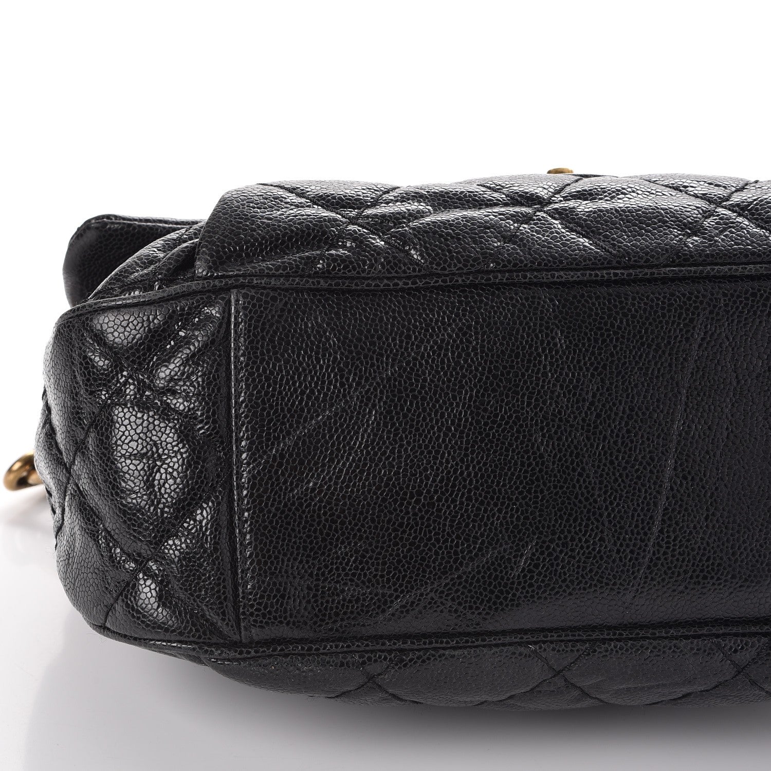 Chanel Crumpled Caviar Coco Pleats Messenger Flap Black 8 of 10