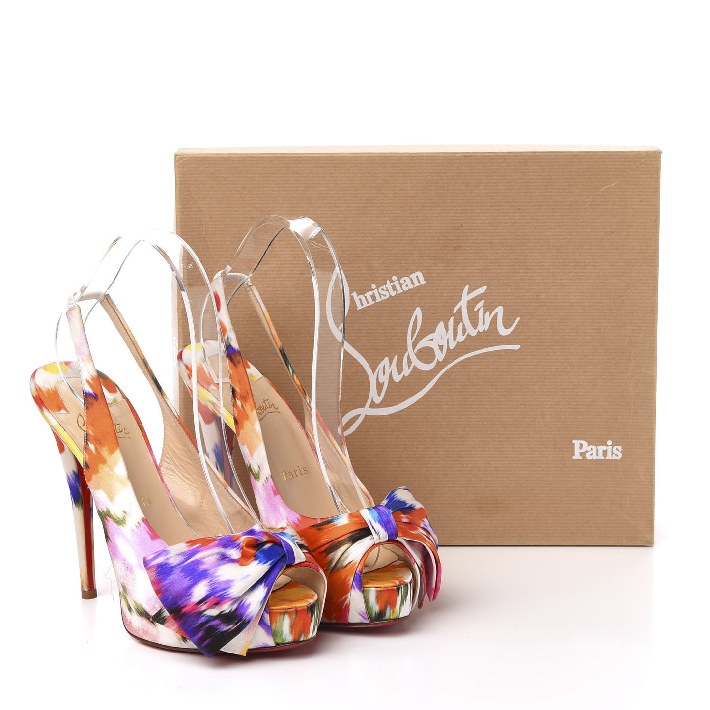 Satin Bouquet Vendome Sling 120 Pumps 39.5 Multicolor