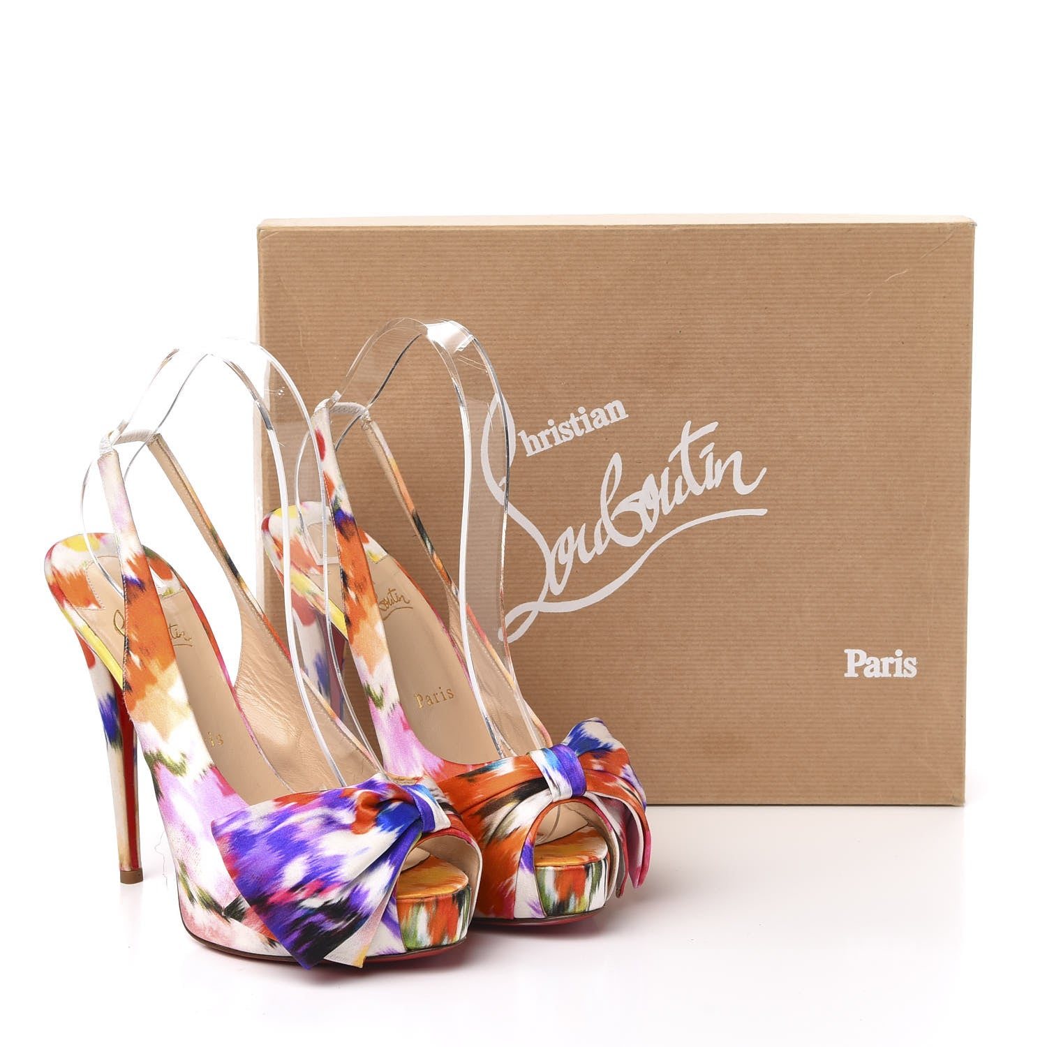 Christian Louboutin Satin Bouquet Vendome Sling 120 Pumps 39.5 Multicolor 9 of 9