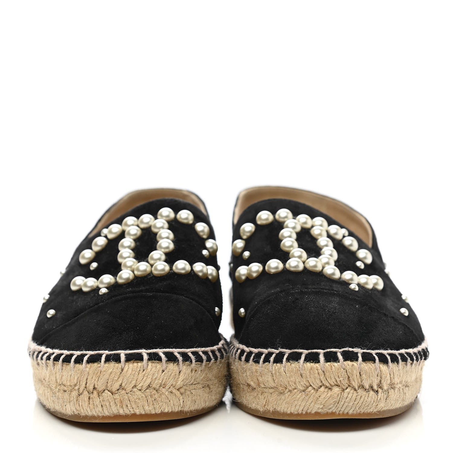Chanel Suede Pearl CC Espadrilles 39 Black 2 of 11