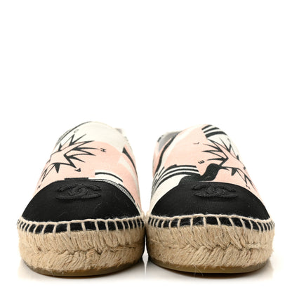 Chanel Fabric CC Espadrilles 38 Pink White Black 3 of 10