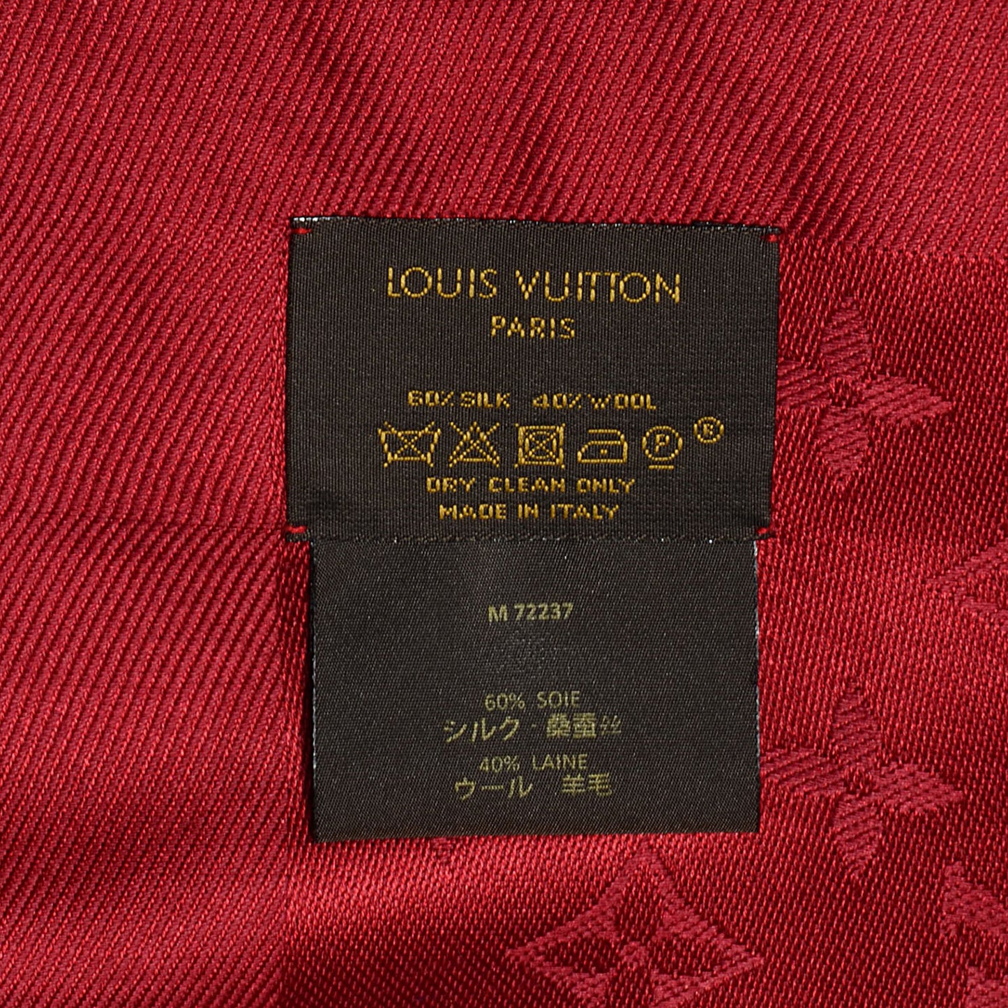 Silk Wool Monogram Shawl Pomme D'Amour