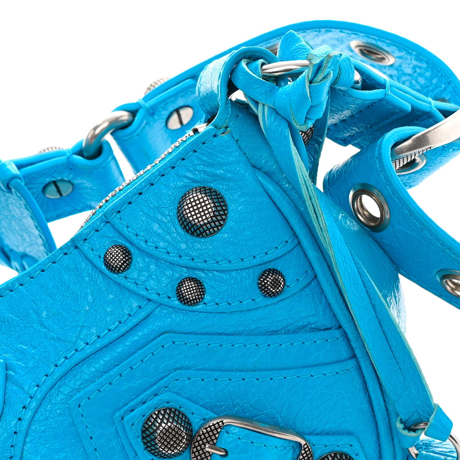 Balenciaga Agneau Arena Le Cagole Shoulder Bag XS Cyan 14 of 14