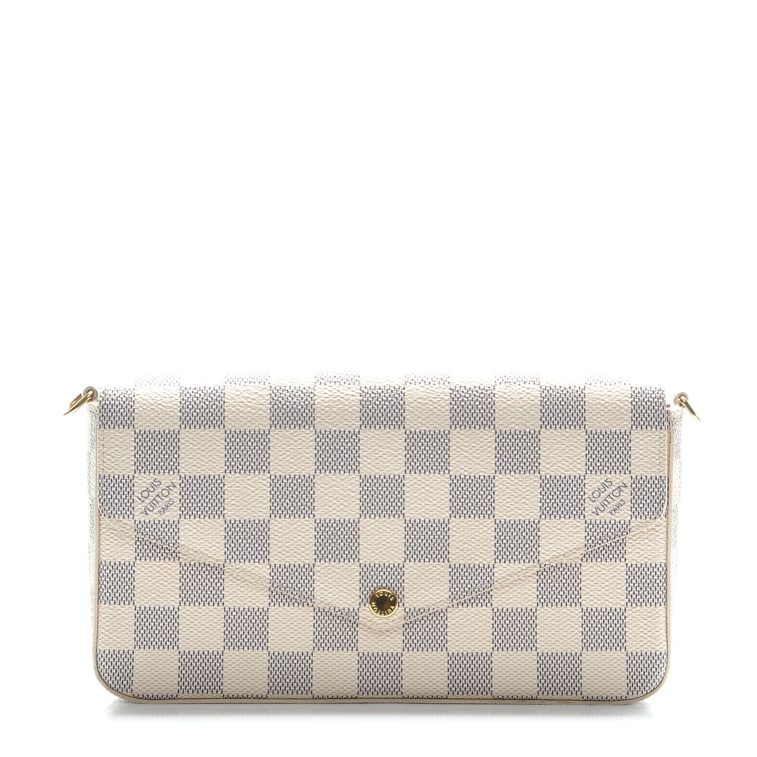 Louis Vuitton Damier Azur Pochette Felicie Chain Wallet Rose Ballerine 1 of 8
