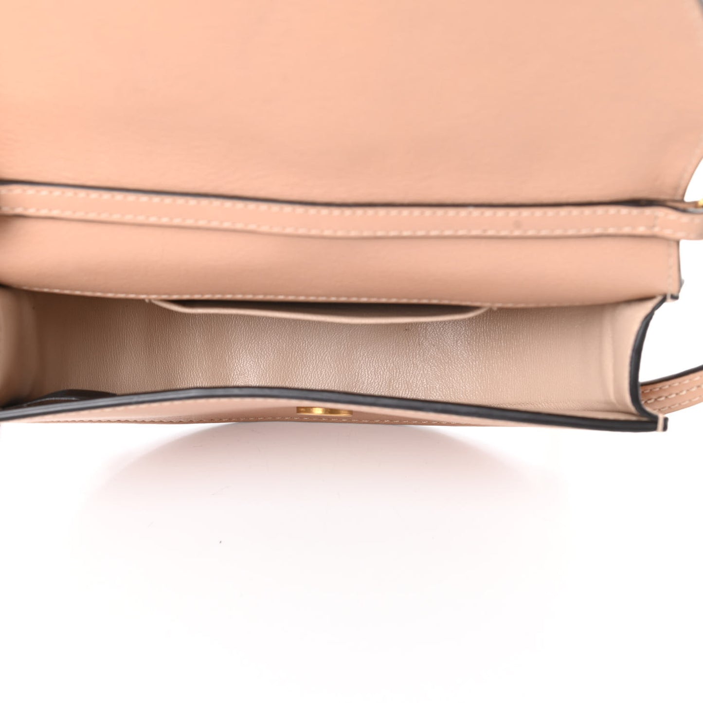 Calfskin Suede Patchwork Small Nile Bracelet Minaudiere Bag Beige Brown