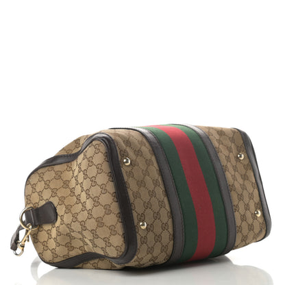 Gucci Monogram Vintage Web Medium Boston Dark Brown 4 of 22