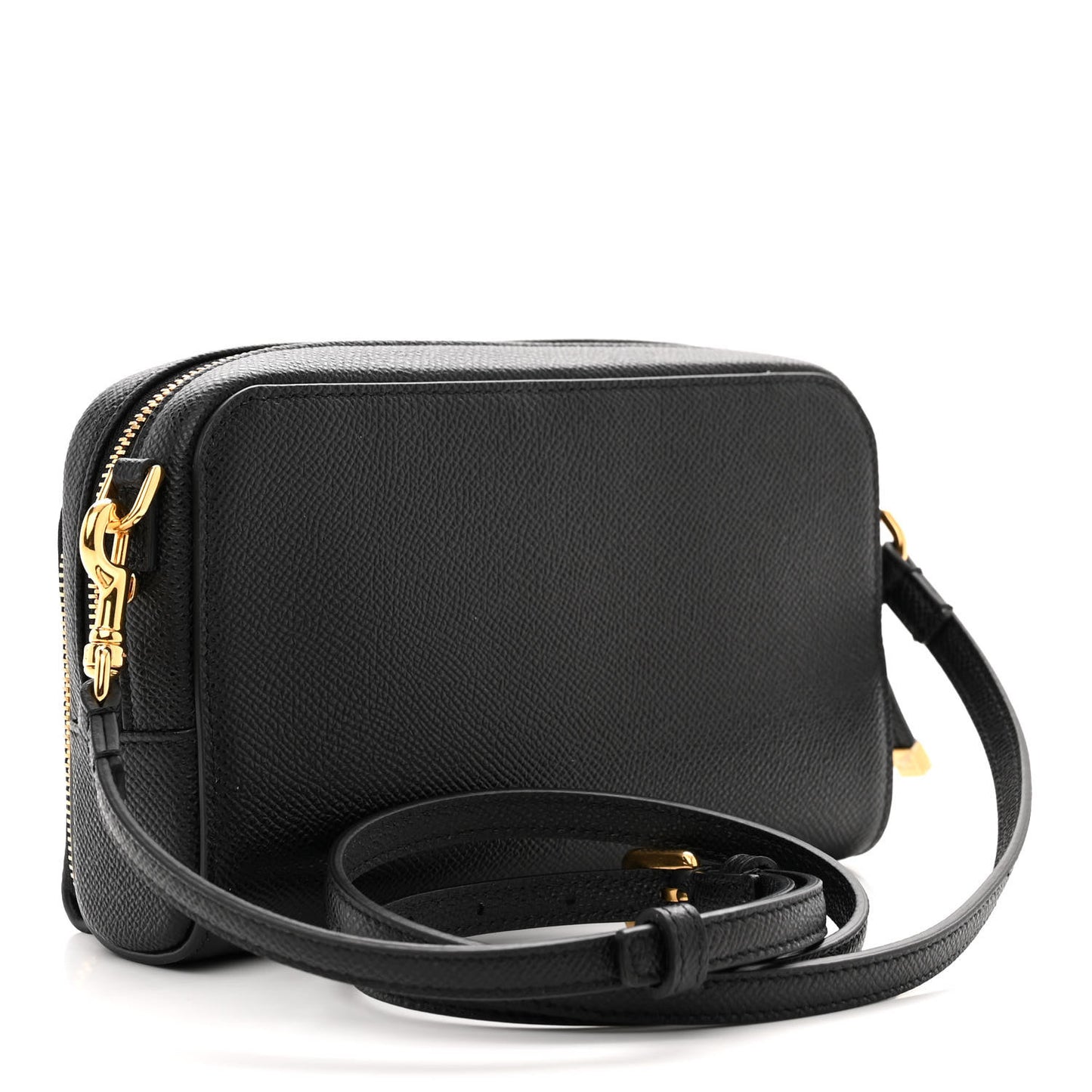 Grained Calfskin Caro Double Pouch Black