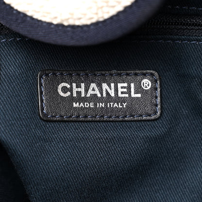 Chanel Woven Straw Raffia Medium Deauville Tote White Navy 6 of 15