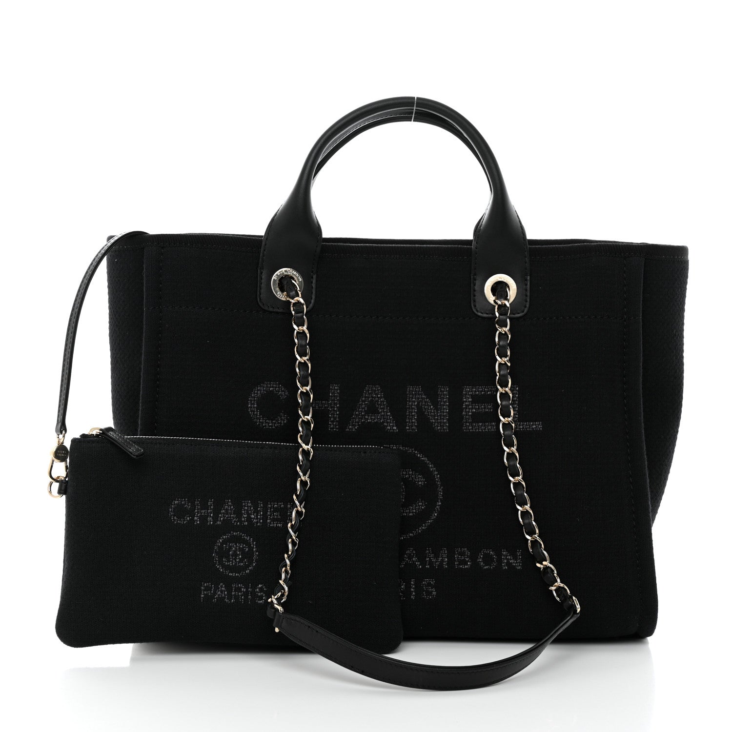 Chanel Mixed Fibers Small Deauville Tote Black 2 of 11