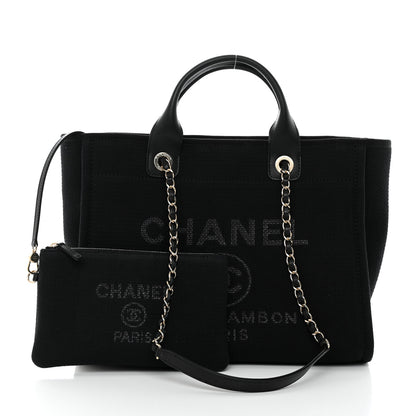 Chanel Mixed Fibers Small Deauville Tote Black 2 of 11