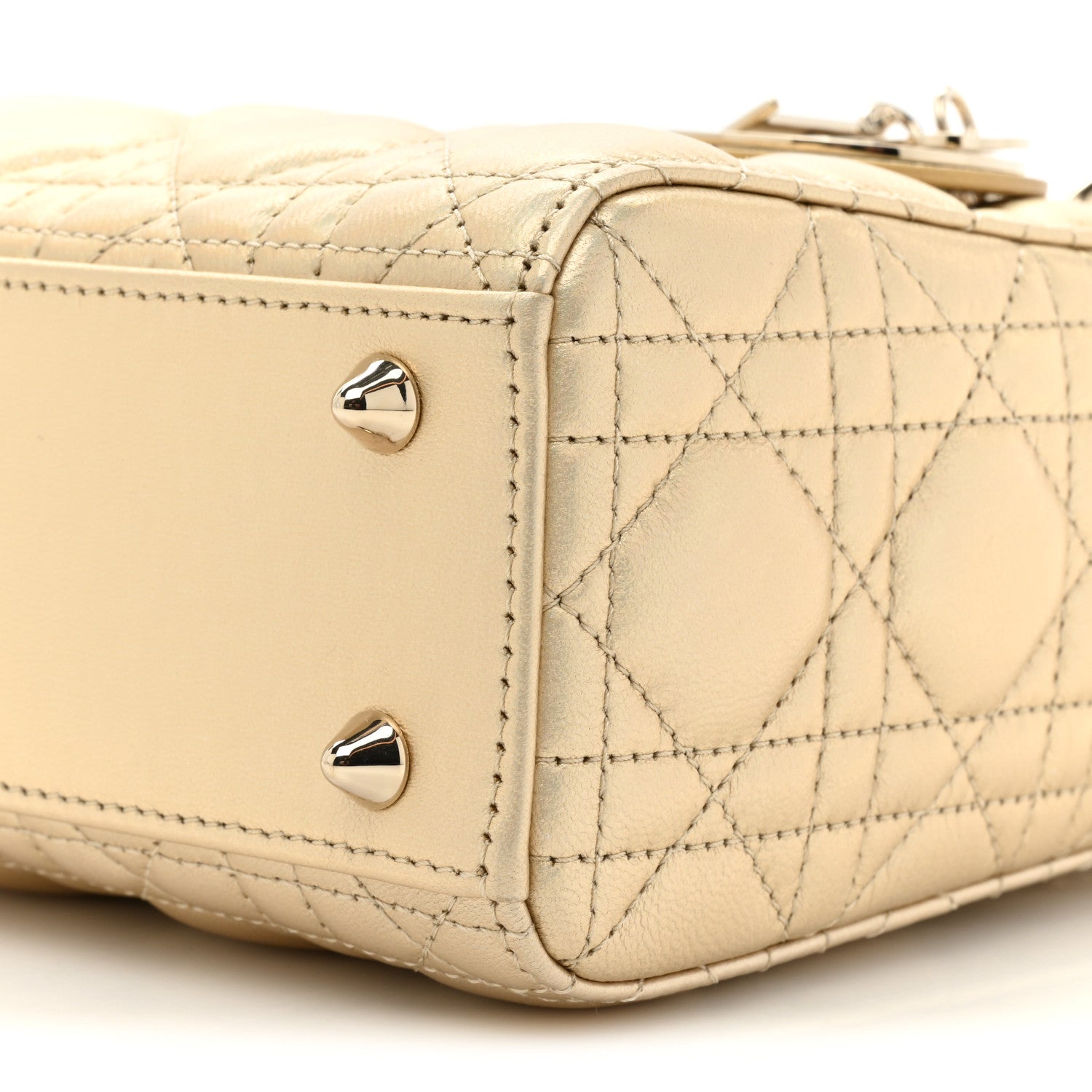 Christian Dior Iridescent Metallic Lambskin Cannage Small My ABCDior Lady Dior Platinum 8 of 12