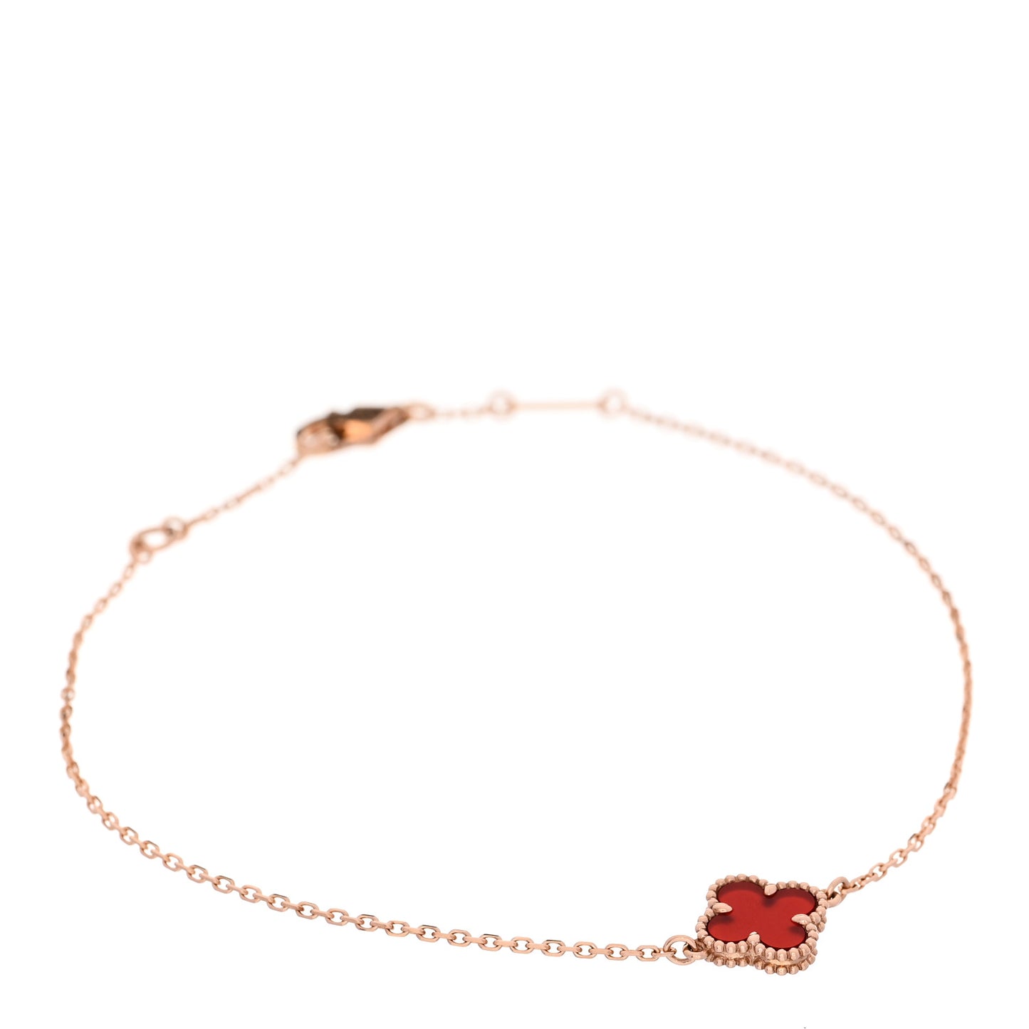 18K Rose Gold Carnelian Sweet Alhambra Bracelet