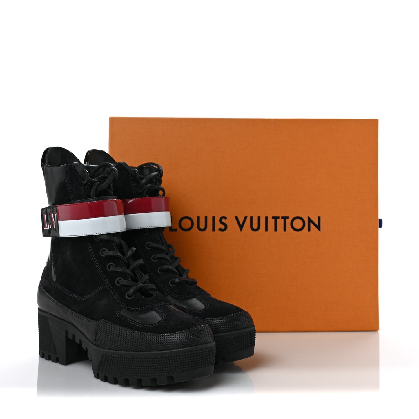 Suede Calfskin Laureate Platform Desert Boots 38 Black