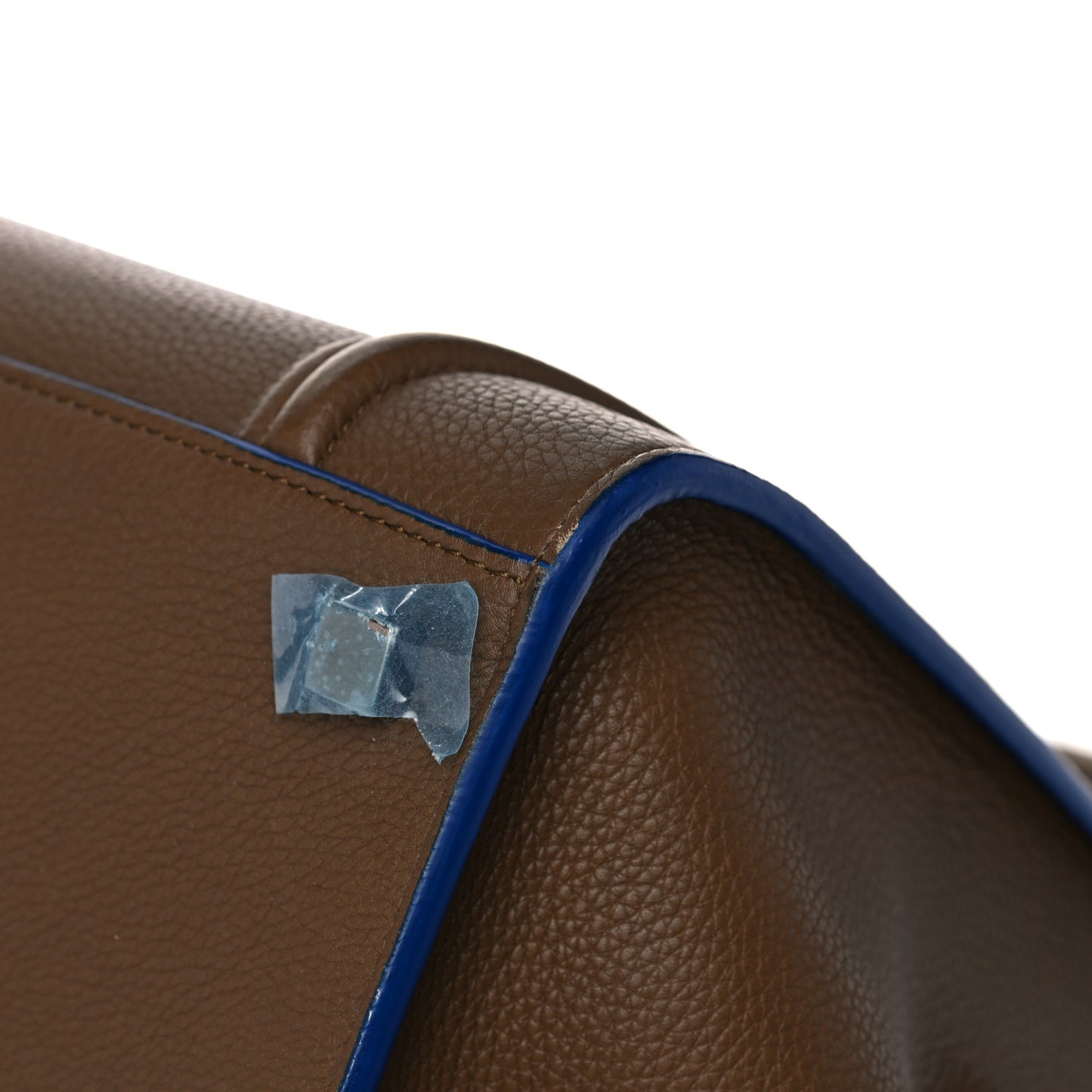 Baby Grained Medium Phantom Luggage Taupe Blue Trim