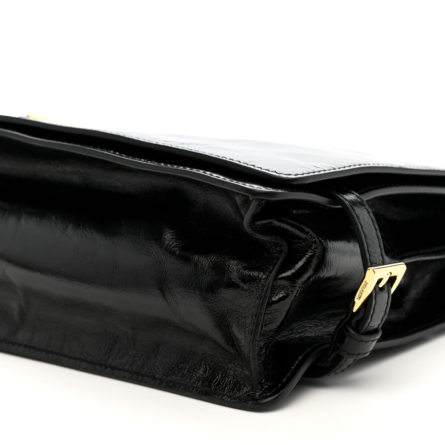 Soft Lux Calfskin Triangle Medium Shoulder Bag Black
