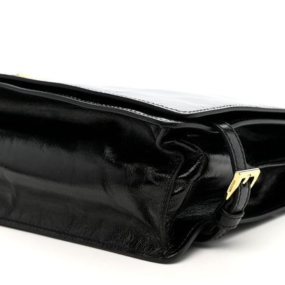 Prada Soft Lux Calfskin Triangle Medium Shoulder Bag Black 10 of 11