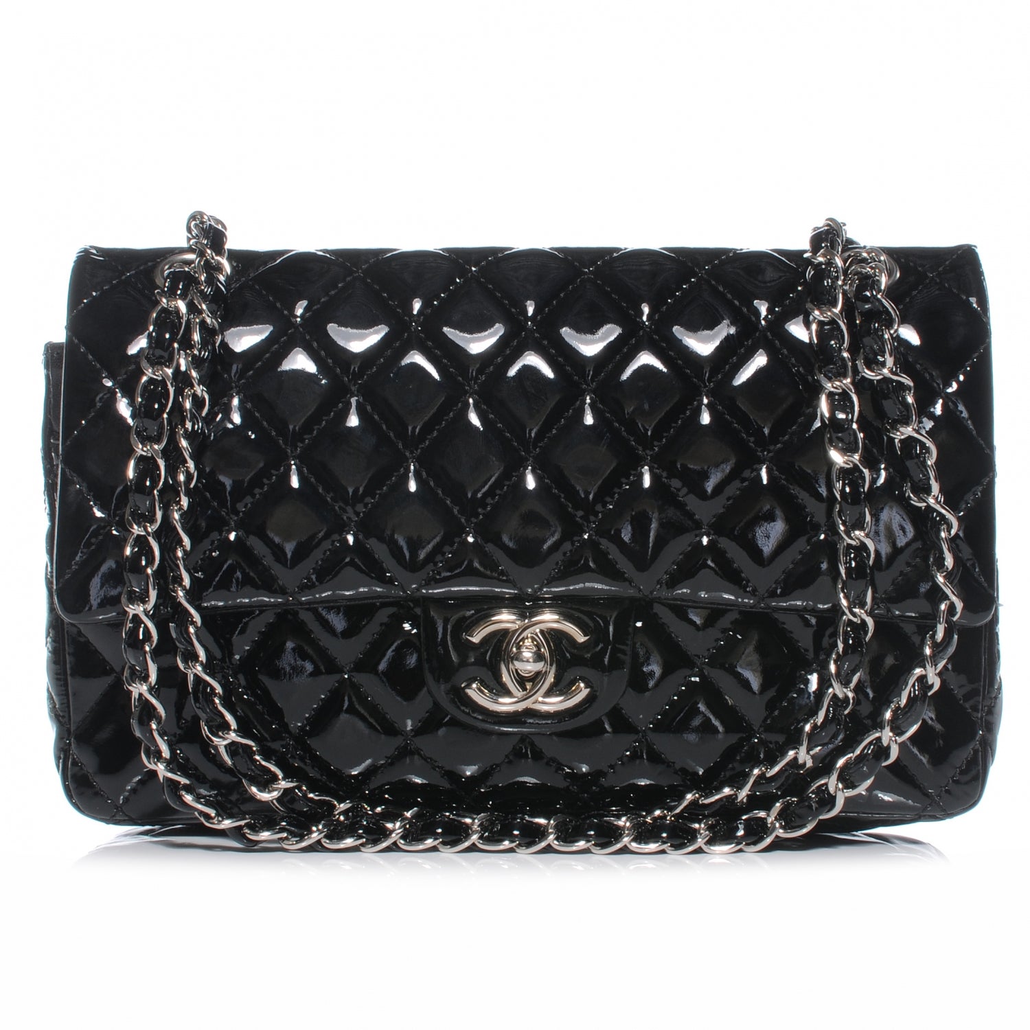Chanel Patent Medium Double Flap Black 1 of 9
