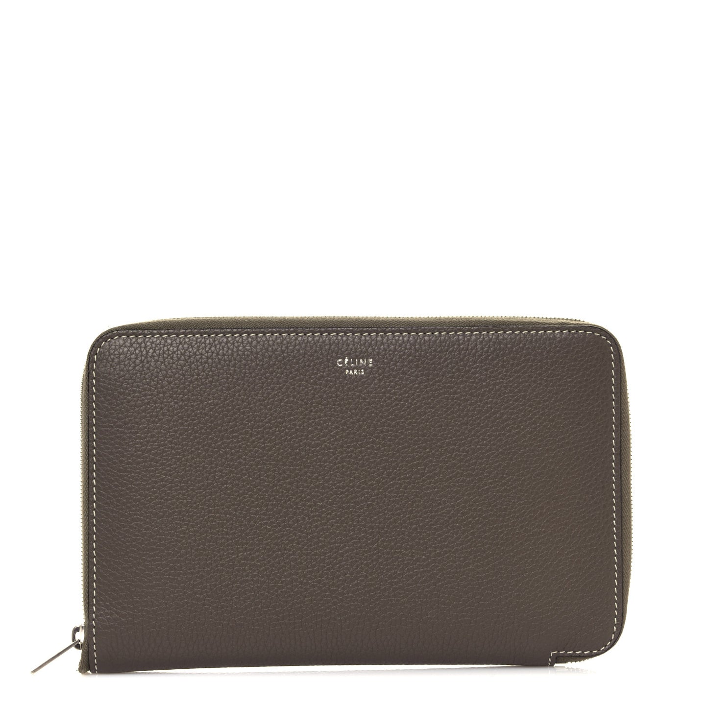 Drummed Calfskin Zip Around Multifunction Wallet Souris