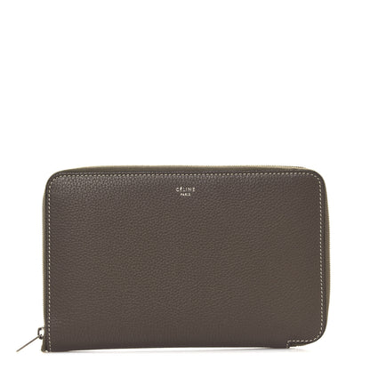 Celine Drummed Calfskin Zip Around Multifunction Wallet Souris 1 of 4