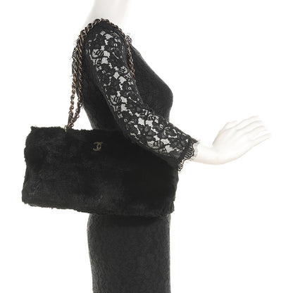 Chanel Rabbit Fur Shoulder Bag Black 2 of 9
