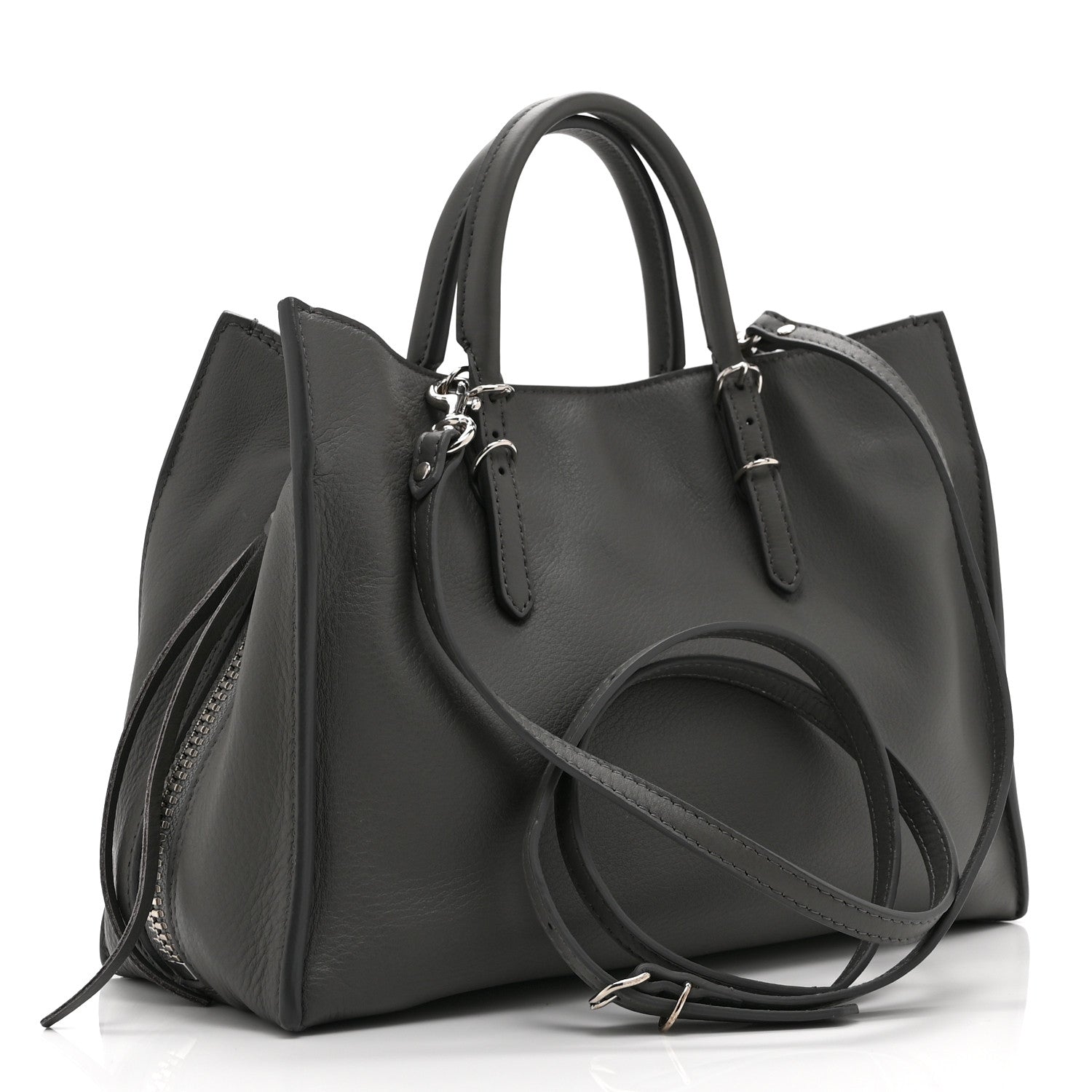 Balenciaga Veau Papier A6 Zip Around Tote Gris Fossile 4 of 11