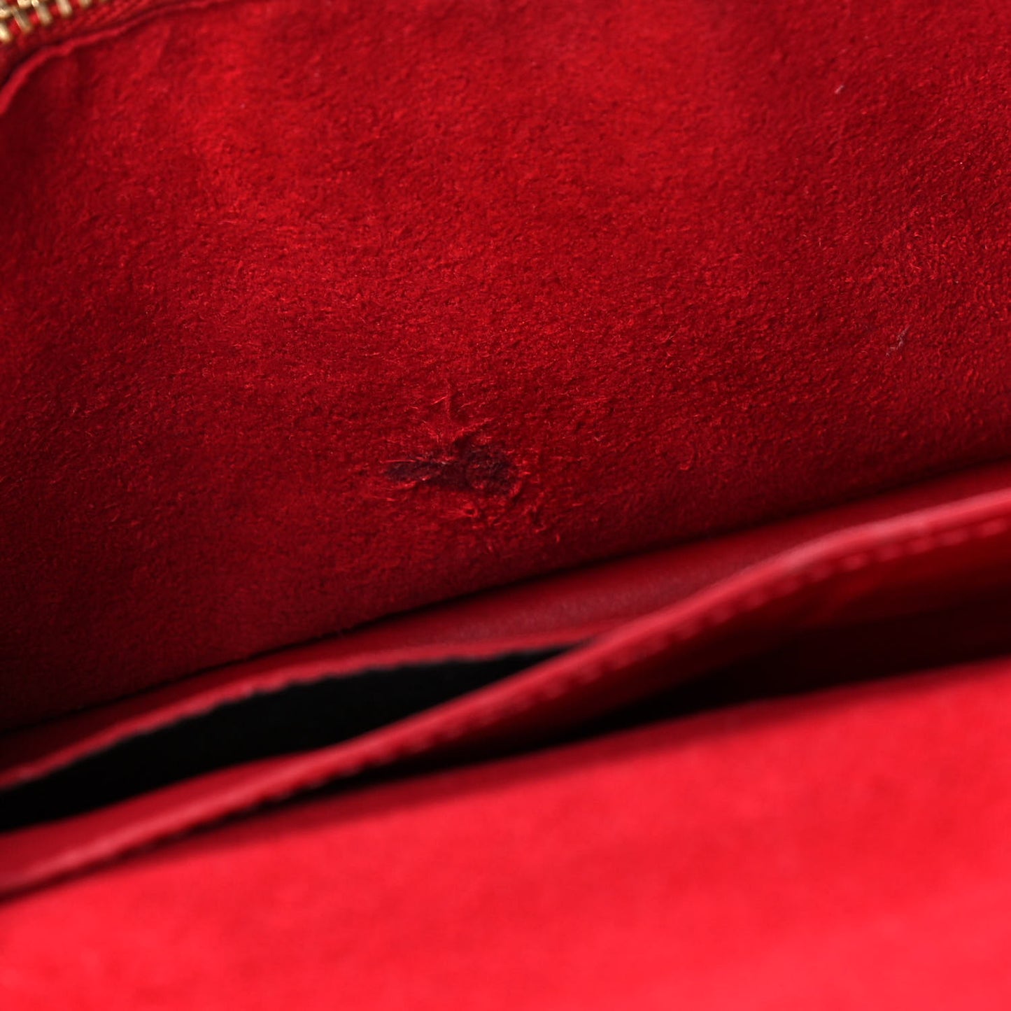 Damier Ebene Croisette Chain Wallet Scarlet