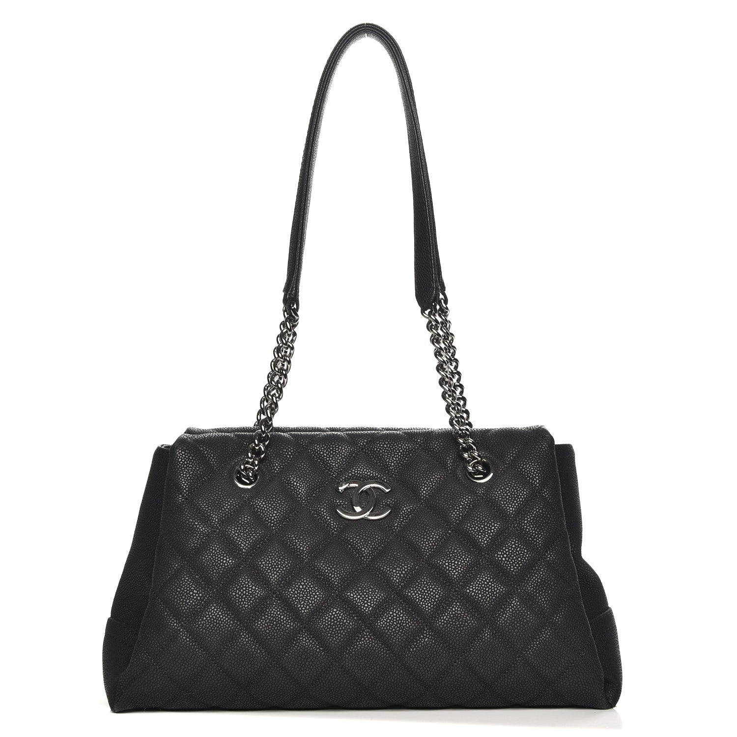 Chanel Iridescent Caviar Quilted Lady Pearly Tote Black 1 of 12