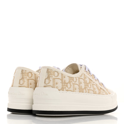 Christian Dior Canvas Lurex Oblique Walk'N'Dior Platform Sneakers 37.5 Pale Gold 4 of 9