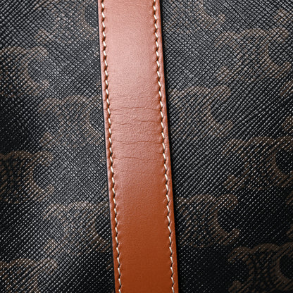 Celine Triomphe Canvas Calfskin Boston Bag Tan 16 of 17